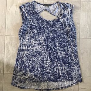 Rose & Olive blue and white shirt